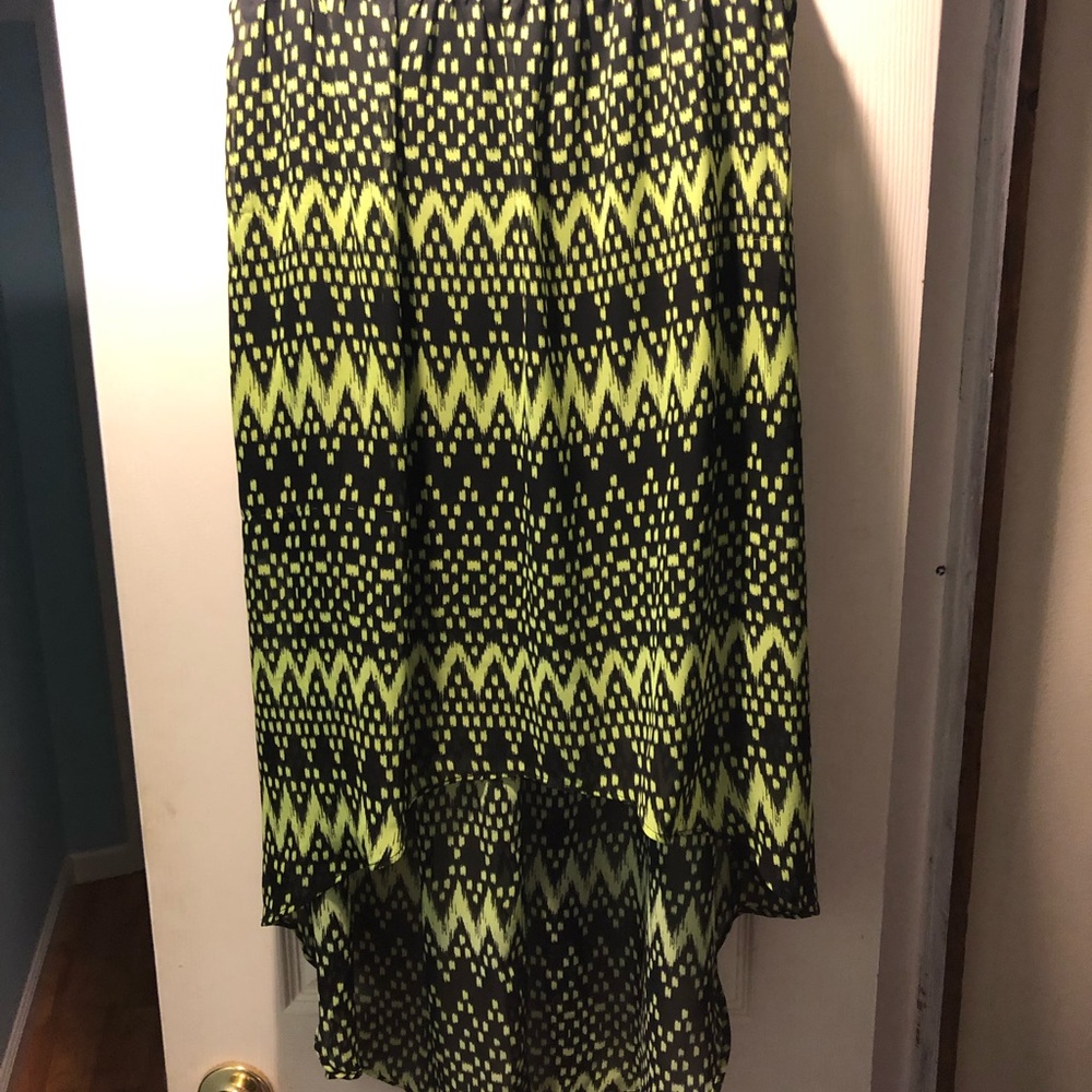 Green and black juniors skirt